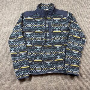 Columbia Pullover Men's M Mens Aztec Geometric Fleece Half Zip Sweater Blue